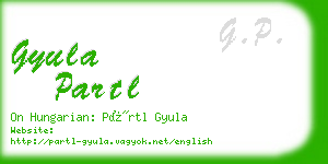 gyula partl business card